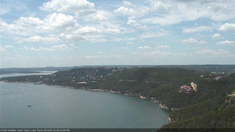 Lake Travis webcam, July 22, 2019 2:15 PM CT