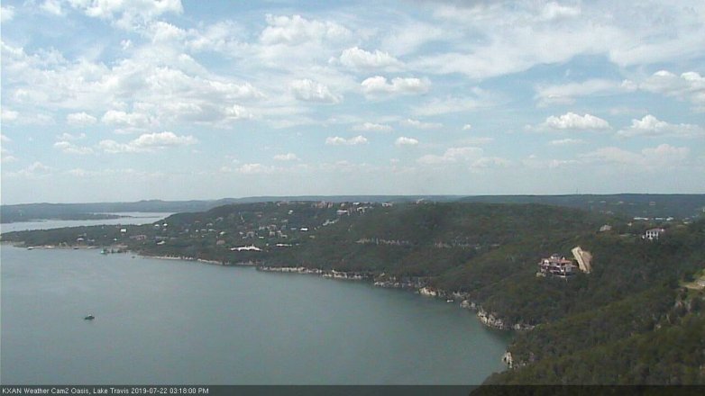 Lake Travis webcam, July 22, 2019 2:20 PM CT