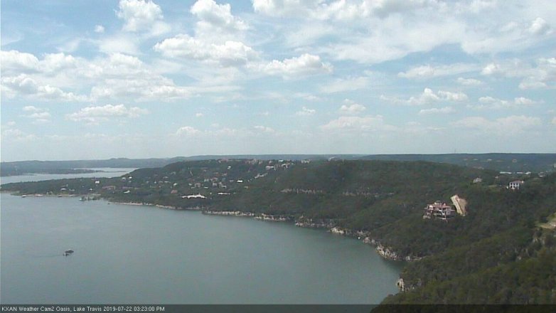 Lake Travis webcam, July 22, 2019 2:25 PM CT