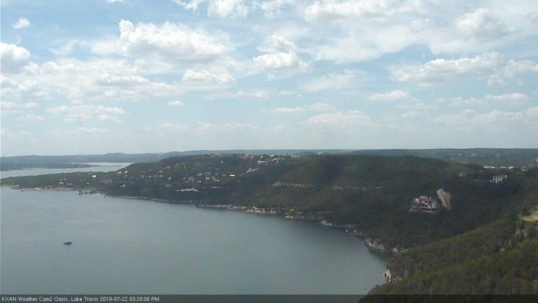 Lake Travis webcam, July 22, 2019 2:30 PM CT