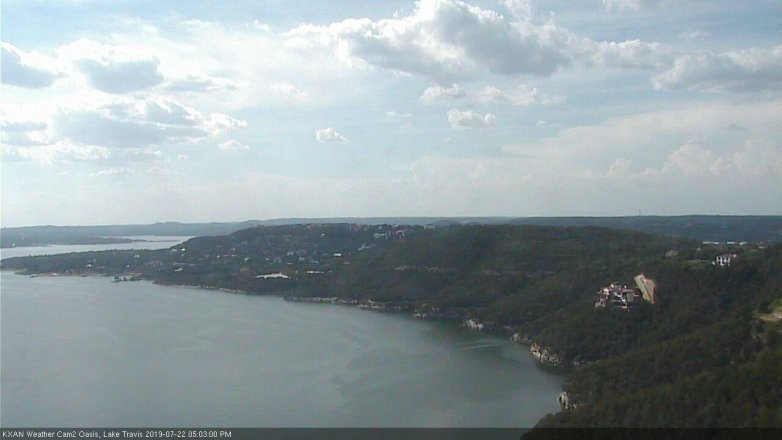 Lake Travis webcam, July 22, 2019 4:05 PM CT
