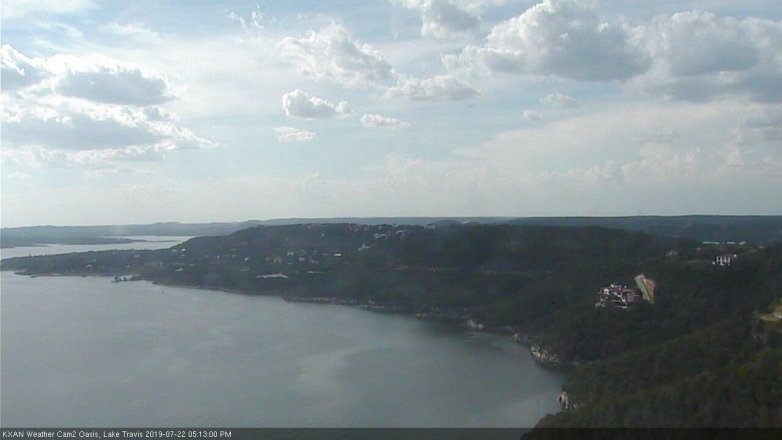 Lake Travis webcam, July 22, 2019 4:15 PM CT