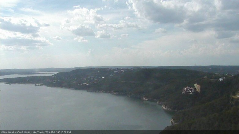 Lake Travis webcam, July 22, 2019 4:20 PM CT