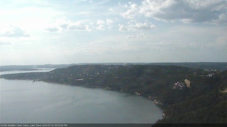 Lake Travis webcam, July 22, 2019 4:55 PM CT