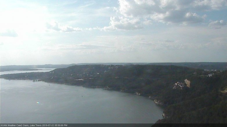 Lake Travis webcam, July 22, 2019 5:00 PM CT