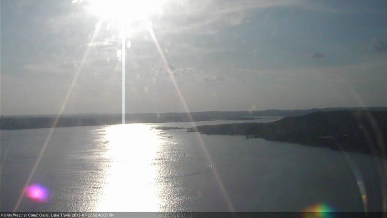 Lake Travis webcam, July 22, 2019 5:50 PM CT