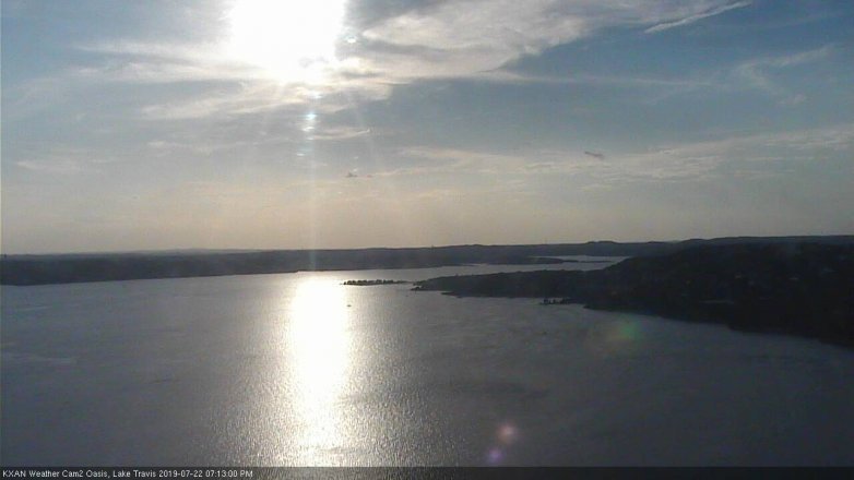 Lake Travis webcam, July 22, 2019 6:15 PM CT