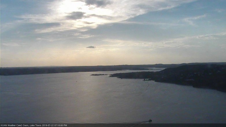 Lake Travis webcam, July 22, 2019 6:20 PM CT