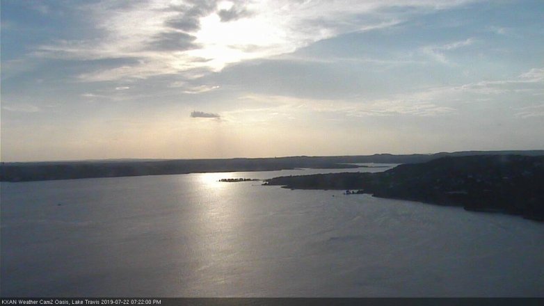 Lake Travis webcam, July 22, 2019 6:25 PM CT