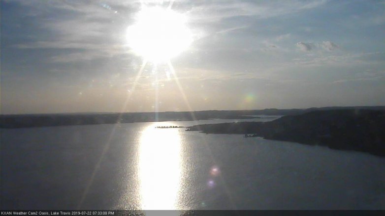 Lake Travis webcam, July 22, 2019 6:35 PM CT