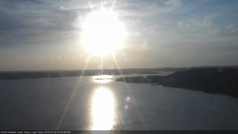 Lake Travis webcam, July 22, 2019 6:45 PM CT