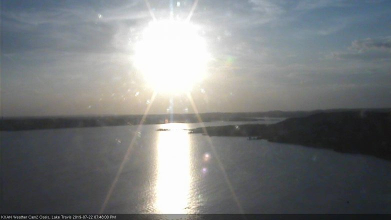 Lake Travis webcam, July 22, 2019 6:50 PM CT