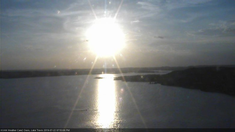 Lake Travis webcam, July 22, 2019 6:55 PM CT