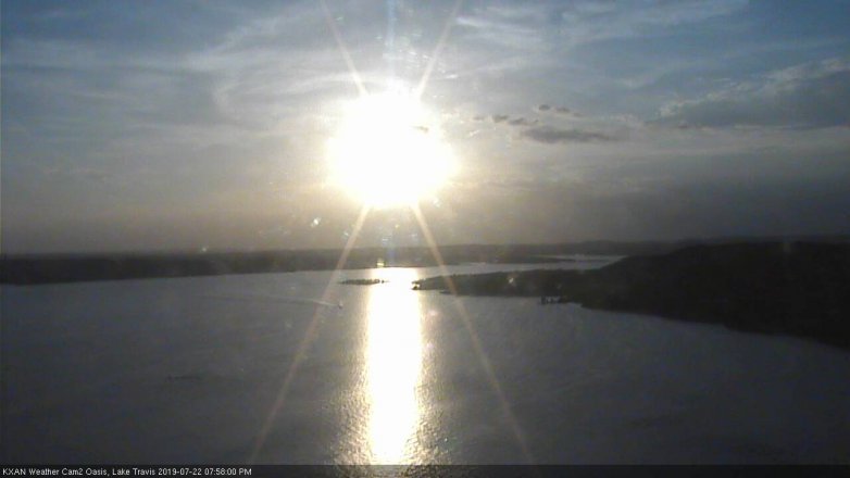Lake Travis webcam, July 22, 2019 7:00 PM CT
