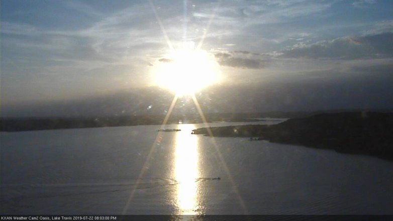 Lake Travis webcam, July 22, 2019 7:05 PM CT