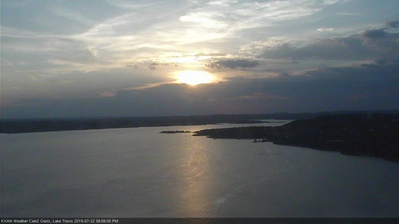 Lake Travis webcam, July 22, 2019 7:10 PM CT