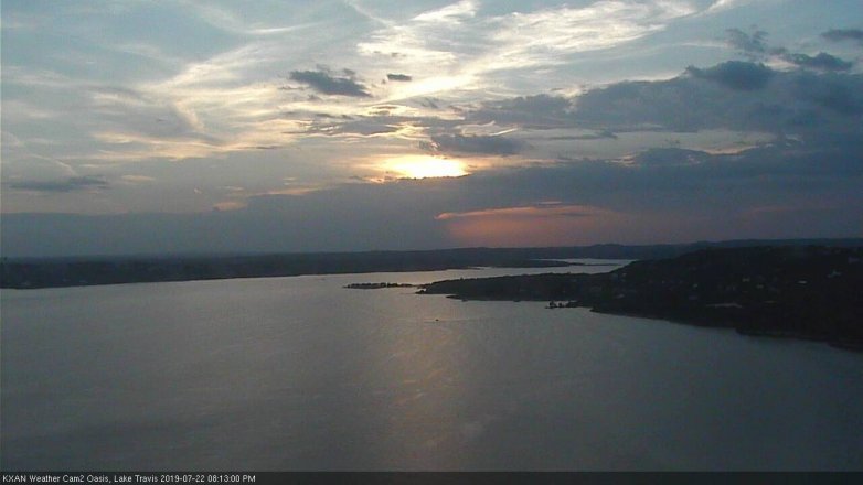 Lake Travis webcam, July 22, 2019 7:15 PM CT