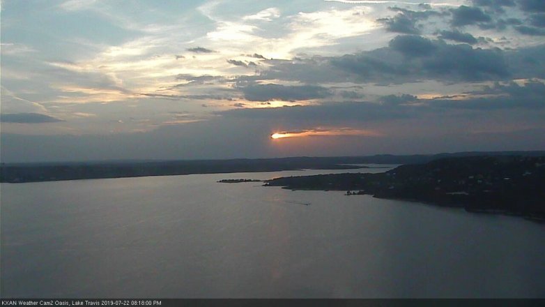 Lake Travis webcam, July 22, 2019 7:20 PM CT