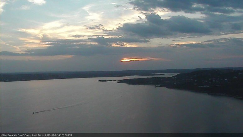 Lake Travis webcam, July 22, 2019 7:25 PM CT