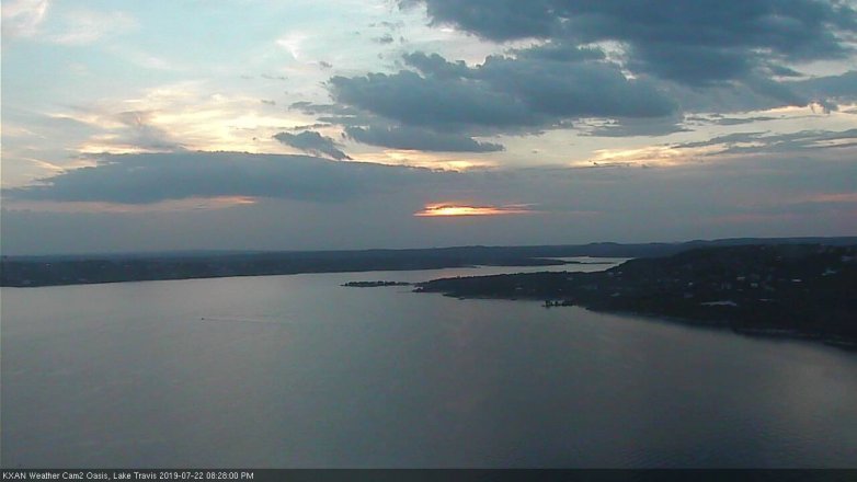 Lake Travis webcam, July 22, 2019 7:30 PM CT