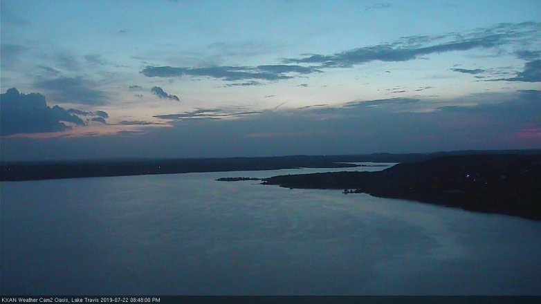 Lake Travis webcam, July 22, 2019 7:50 PM CT