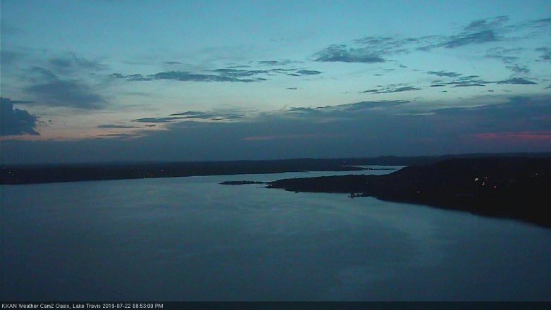 Lake Travis webcam, July 22, 2019 7:55 PM CT