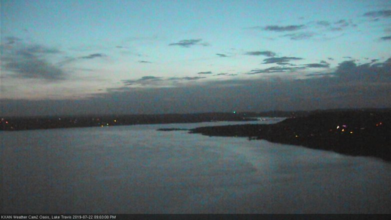 Lake Travis webcam, July 22, 2019 8:05 PM CT