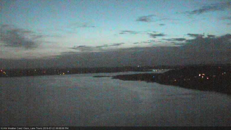 Lake Travis webcam, July 22, 2019 8:10 PM CT