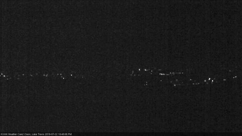 Lake Travis webcam, July 22, 2019 9:50 PM CT