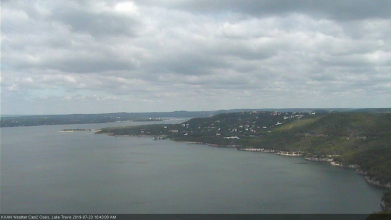 Lake Travis webcam, July 23, 2019 9:45 AM CT
