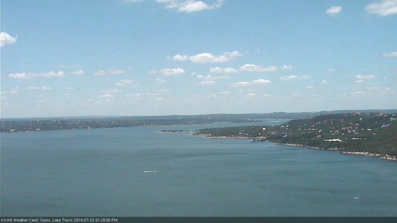 Lake Travis webcam, July 23, 2019 12:30 PM CT
