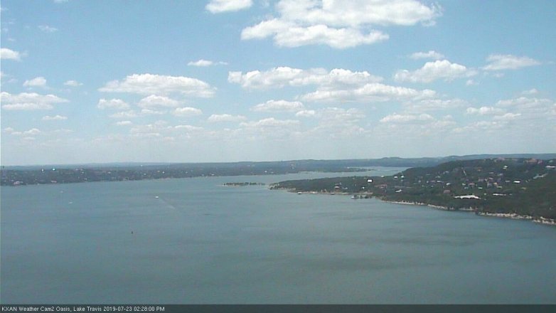 Lake Travis webcam, July 23, 2019 1:30 PM CT