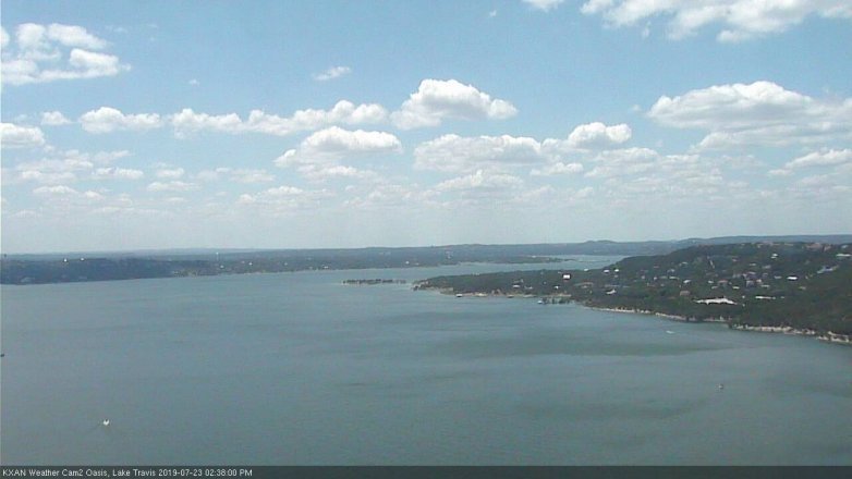 Lake Travis webcam, July 23, 2019 1:40 PM CT