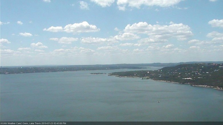 Lake Travis webcam, July 23, 2019 1:45 PM CT