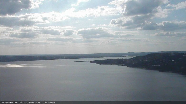 Lake Travis webcam, July 23, 2019 4:40 PM CT