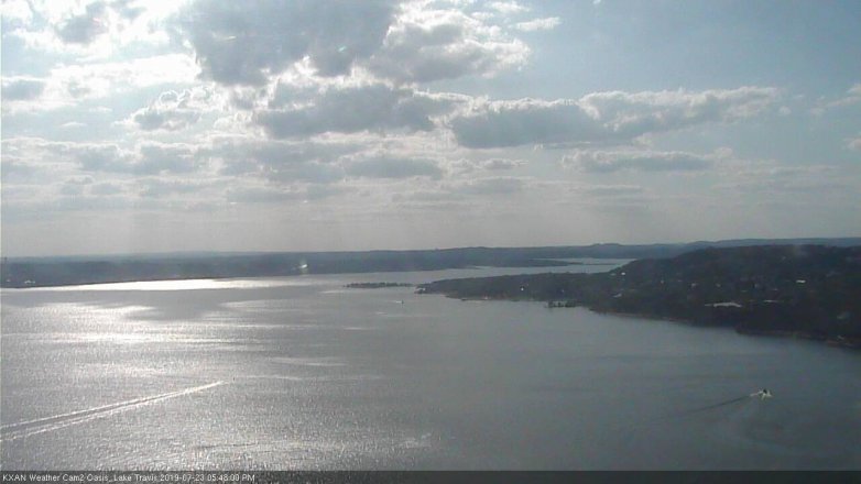 Lake Travis webcam, July 23, 2019 4:50 PM CT