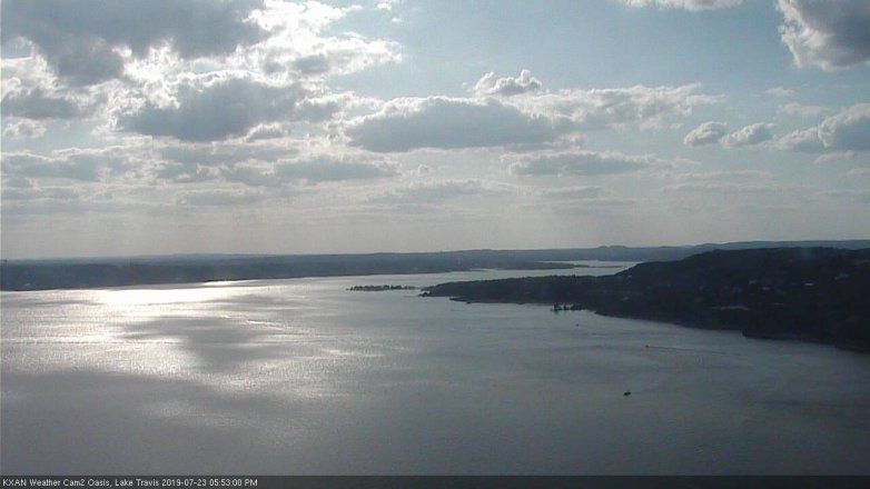 Lake Travis webcam, July 23, 2019 4:55 PM CT
