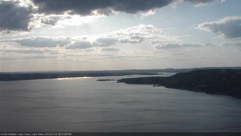 Lake Travis webcam, July 23, 2019 5:40 PM CT