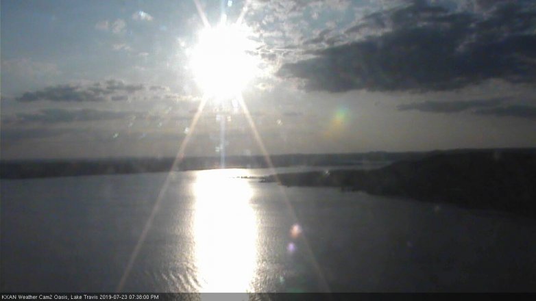Lake Travis webcam, July 23, 2019 6:40 PM CT