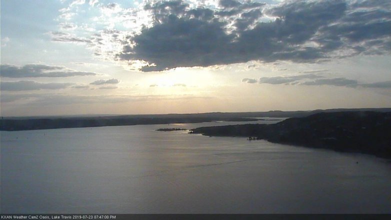 Lake Travis webcam, July 23, 2019 6:50 PM CT