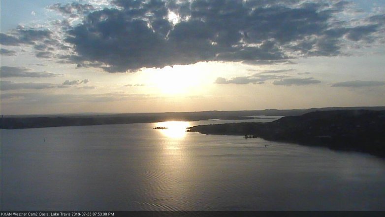 Lake Travis webcam, July 23, 2019 6:55 PM CT