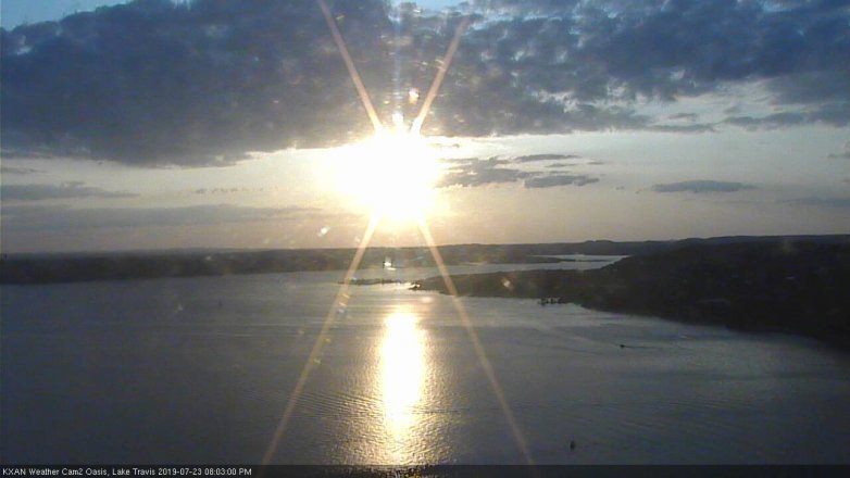 Lake Travis webcam, July 23, 2019 7:05 PM CT