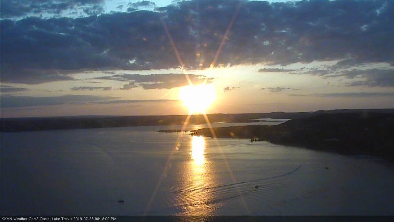 Lake Travis webcam, July 23, 2019 7:20 PM CT