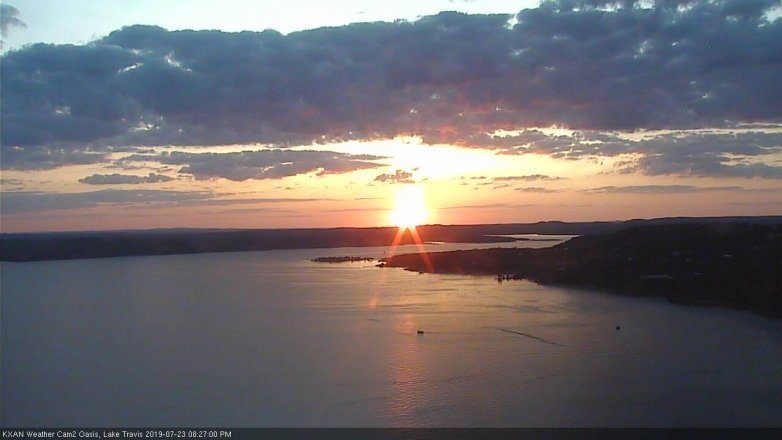Lake Travis webcam, July 23, 2019 7:30 PM CT