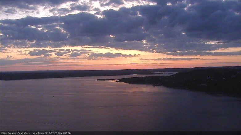 Lake Travis webcam, July 23, 2019 7:45 PM CT