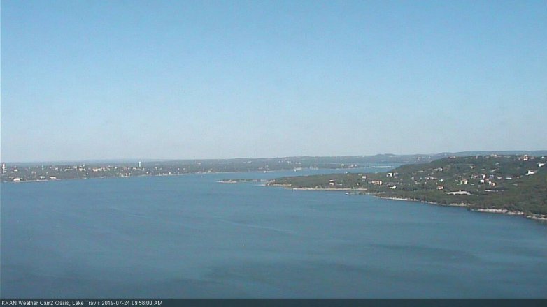 Lake Travis webcam, July 24, 2019 9:00 AM CT