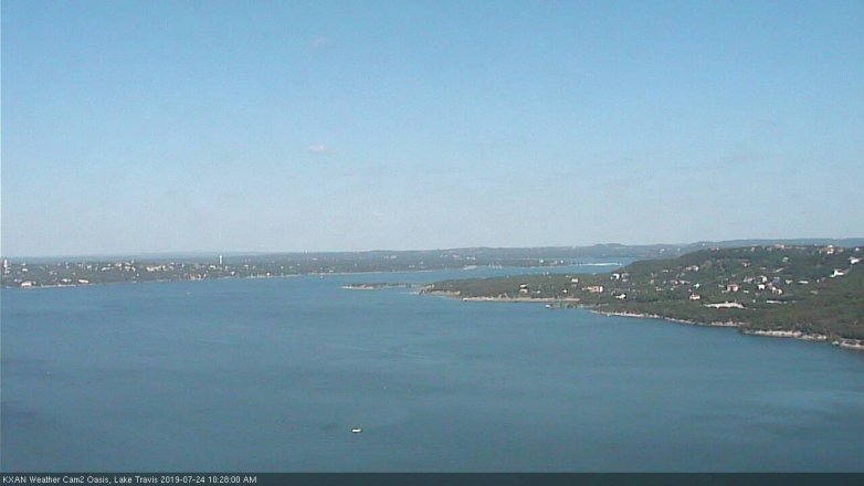 Lake Travis webcam, July 24, 2019 9:30 AM CT