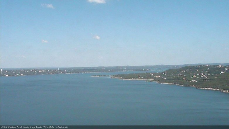 Lake Travis webcam, July 24, 2019 10:00 AM CT