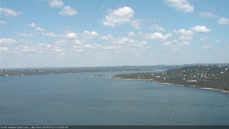 Lake Travis webcam, July 24, 2019 10:45 AM CT