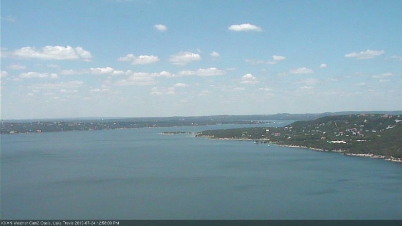 Lake Travis webcam, July 24, 2019 12:00 PM CT
